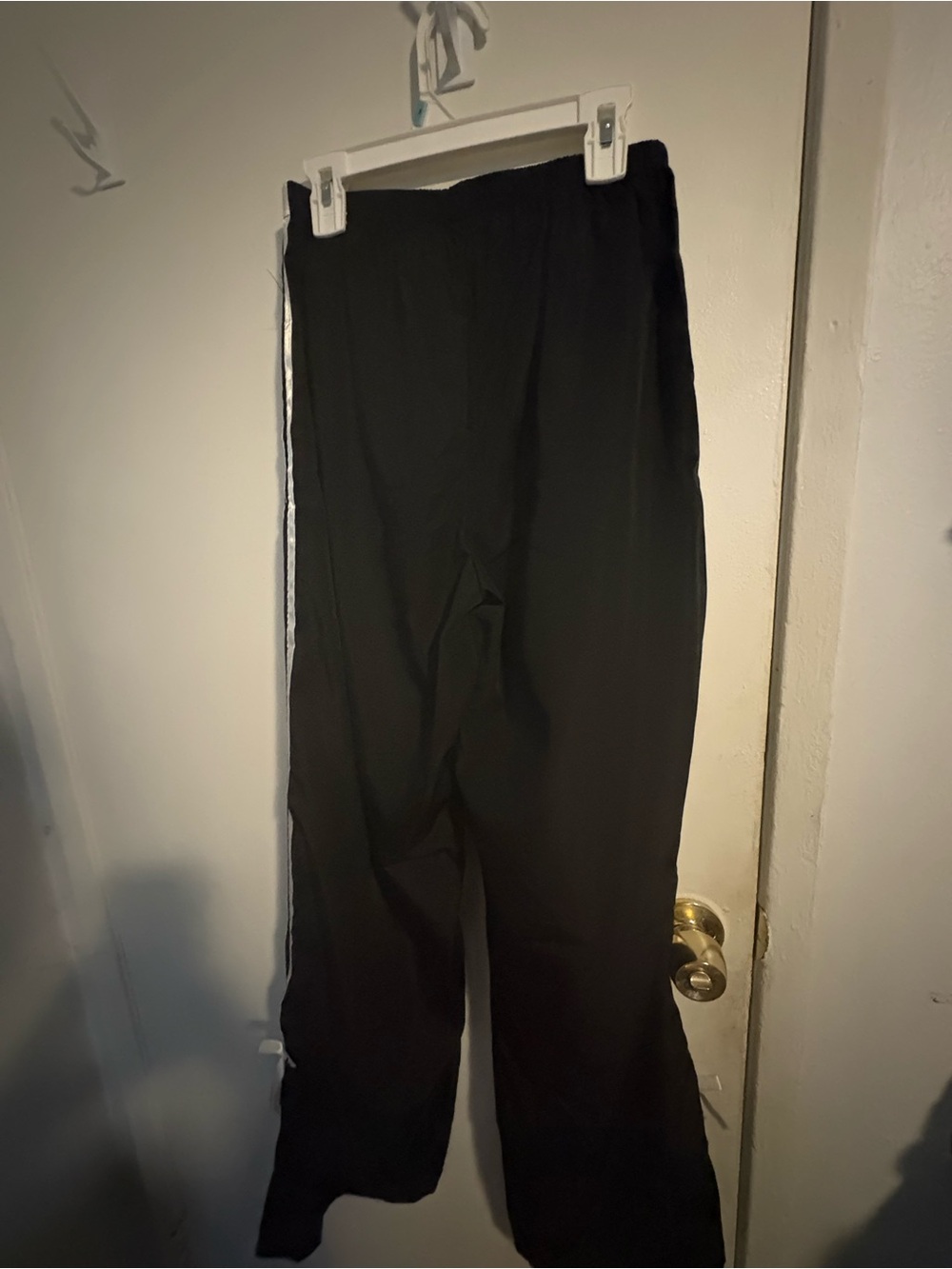 Women’s Black Track Pants with Side Stripe Bows